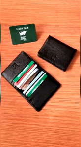 Dompet Card Kartu Kulit Sapi Asli Lipat Ukuran Kecil Minimalis