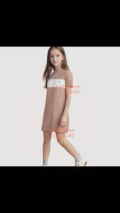 fashion kids dress round neck W/pocket cotton 1year to 15 years wear PEYI