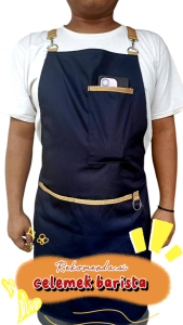 apron celemek barista waiters pria wanita bahan cotton americal drill apron celemek rekomendasi caffe dan barbershop