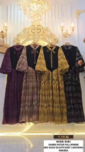 \"SHR NEW\" MAXI DRESS KATUN DINDA PESONA LANGSING BORDIR FULL FURING BY.SHR
