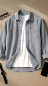 Kemeja Corduroy Pria Lengan Panjang Tebal Outerwear Premium