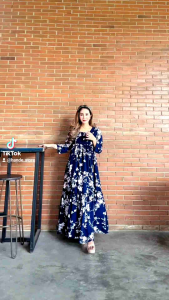 DRESS MONALISA KARET DADA SMOCK/GAMIS KIRANA CANDA REMPEL MUTER