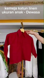 kemeja polos katun Linen  untuk anak perempuan dan Dewasa