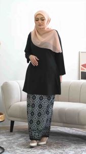 (SIZE XS-5XL) TEMA SEDONDON BAJU KURUNG HITAM / BLACK RAYA 2025 - KURUNG RIAU MODEN BATIK SONGKET PLUS SIZE BRIDESMAID PENGAPIT MURAH
