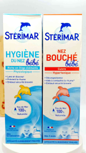 Xịt muối biển Sterimar 100ml vệ sinh mũi xịt cá heo màu xanh của Pháp