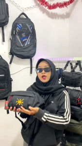 Tas Slempang Waistbag Bahu Pria PEGE Kinsey Tas Pinggang Casual Hitam Polos Waterproof Antiair - PG 9021