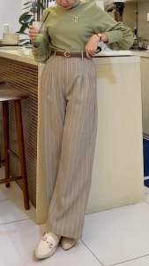 KUMA PANTS - Loose Pants Stripe Trouser Wanita - Celana Kulot Wanita Anti Kusut