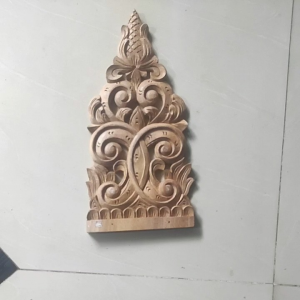 Tempelan Soko Kayu Jati Ukiran Jeporo 20 X 40 X Tebal 2 Cm