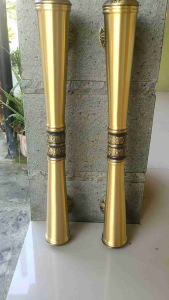 Handle Pintu Rumah Kuningan Antik Motif Godo Polos Ukir 60 cm 2 Pcs