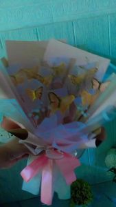 BUTTERFLY: Bouquet Buket Bunga Kupu-Kupu LED Lampu Untuk Hadiah Kado Wedding Wisuda Anniversary Ultah