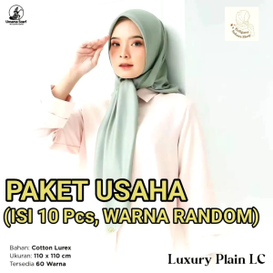PROMO PAKET USAHA TERMURAH! HIJAB UMAMA SCARF LUXURY PLAIN METAL LOGO LASERCUT KERUDUNG SEGI EMPAT POLOS GLOWING