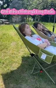 Ghế Gấp Gọn Camping Cắm Trại Ghế Mặt Trăng Xếp Gọn Có Túi Phù Hợp Picnic Câu Cá Cafe