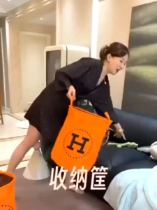 CHD671 爱码橙衣物篓 Laundry Basket with Handles Love Horse Orange Round Bucket Dirty Clothes Basket Cartoon Toy Bucket Debris Home Storage Basket Large