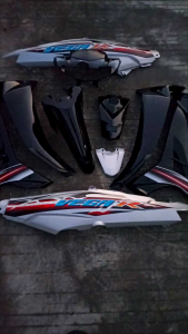 Cover Body Fullset Halus Yamaha Vega R New Warna Hitam Silver