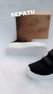 Sepatu sekolah pro att velcro perekat anak TK SD SMP laki laki perempuan hitam putih