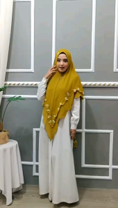 khimar malika hijab ceruty 2 layer bordir jilbab ceruty babydoll Qisara premium