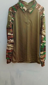 Kaos Tactical BDU Jersey Dryfit Kaos Army T-Shirt Lengan Panjang Hijau Kombinasi Loreng Multicam TNI AD