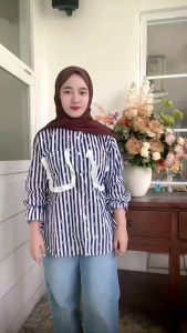 Ilenia - Atasan Nadine vol 2/atasan wanita kantong ruffle lucu dan tangan pita
