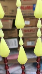 [HÀNG CÓ SẴN]- Rèm hạt nhựa trang trí mẫu lục lăng kim cương màu vàng gừng- nâu đỏ nhiều kích thước