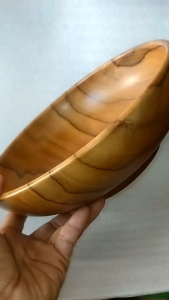 mangkuk kayu jati diameter 25 cm food grade