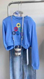 OLYMPICC SWEATER เสื้อครอป ผ้าดีมาก แขนยาว ผ้าไม่หนามาก **งานป้ายKOREA🇰🇷**