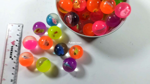 10 pcs mainan BOLA BEKEL 27 Inci Bola bekel karakter bening