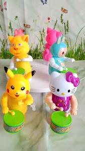 Bình Chánh shop 💖 Đồ chơi trẻ em 👉 Đội đánh trống - Mèo Kitty - Mèo Tom - Pikachu - Labubu lên dây cót đánh trống 🥁 xinh xắn cute