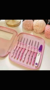 ชุดเข็มตะขอถักโครเชต์ไล่โทนสี  DIY พร้อมด้ามจับแบบนุ่ม มีหลาแบบ  ชุดเข็มถักโครเชต์ เข็มถักโครเชต์ เข็มถักด้ามซิลิโคน ใช้งานดีมาก