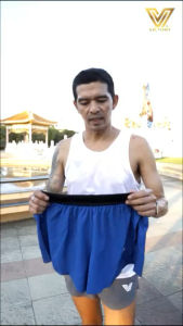 กางเกงวิ่งมาราธอน 7 สี ขาสั้น 2-in-1 ผ่าข้าง มีซับใน มีกระเป๋าด้านหลัง