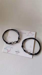 Gelang Couple Infinity 2Pcs Hitam Simple Kekinian