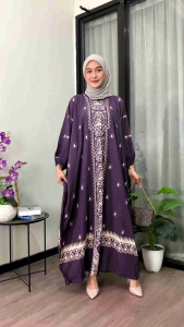 Kaftan Jumbo Busui Friendly LD 140 Cm baju Muslimah Bahan Rayon