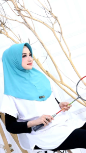 krudung sport saiz S sport M sama L kerudung olah raga simpel kekinian