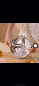 304不锈钢饭盒便当盒保温小学生儿童餐盘双层防烫加深分格防滑碗