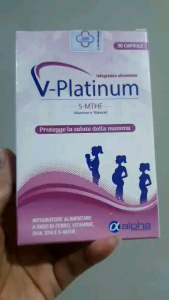 [Date 2029]V-Platinum 5-MTHF Viên Uống Bổ Sung Sắt Acid Folic Cho Mẹ Trước Thai kỳ Hộp 30 viên