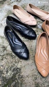 Sepatu Balet Wanita Kulit PU terbaru 2025/Flat Shoes Gratika /New [ ZALUNA ] dengan Ujung runcing