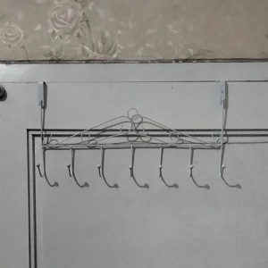 Gantungan Baju Belakang Pintu Multifungsi Tanpa Paku 7 Hook Steel Clothes Hanger