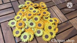 Hoa hướng dương handmade 2 lớp cánh hoa thủ công làm từ giấy màu Mỹ thuật