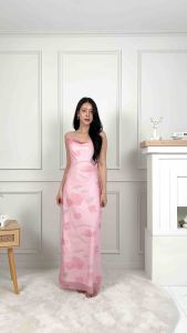 Renrose dress เดรสสีชมพูออกงาน แบรนด์ Moodmade
