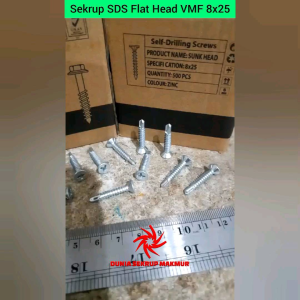 (100 pcs) Sekrup Roofing SDS FH 8x25 / Skrup Flat Head 2.5CM