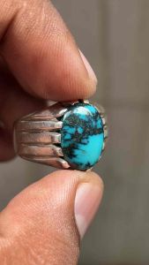 Cincin Batu Pirus Persi Natural Turquoise Batu turqoise Persi iran