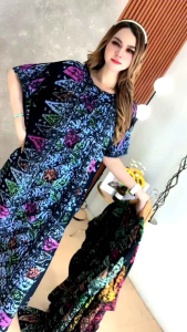 Daster Lowo Jumbo Batik Cap Multicolor Rayon Super Adem Halus Busui Bumil