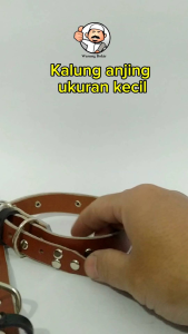 Kalung anjing kulit ukuran kecil dan besar warna coklat accesories hewan peliharaan