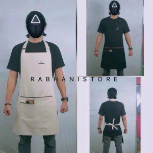 Celemek Masak: Apron Chef Lapisan Double, Barista, dan Barbershop