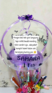 BUKET BALON MAWAR PAKET KOMPLIT (DIY) PROMO FREE STIKER