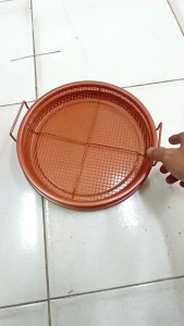 Wadah Peniris Minyak Bulat Warna Gold 1 Set Komplit Bahan Tebal Tahan Karat 26cm