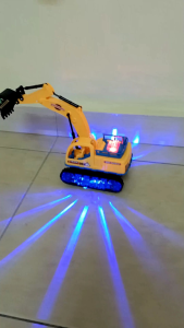 Battery Operated Engineering Excavator Truck With Cool Flashing Light & Music