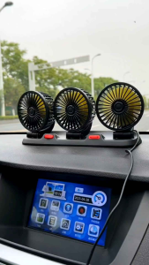 Three-Headed Vehicle Fan Universal Car Truck Fan 12V / 24V 360° Ajustable Automative Cooling Fan