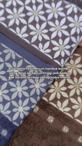 Handuk Mandi Couple Bloomy Free Bordir ( Tanpa Box ) - Towel Queen