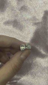 ตุ้มหู ต่างหูจี้หินใส ล้อมเงิน 🤍- Moonstone Earring 01