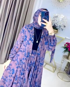 AMIRA SET DRESS 3 IN 1// OUTER+ KULOT+ HIJAB// BAHAN CERUTY BABYDOLL